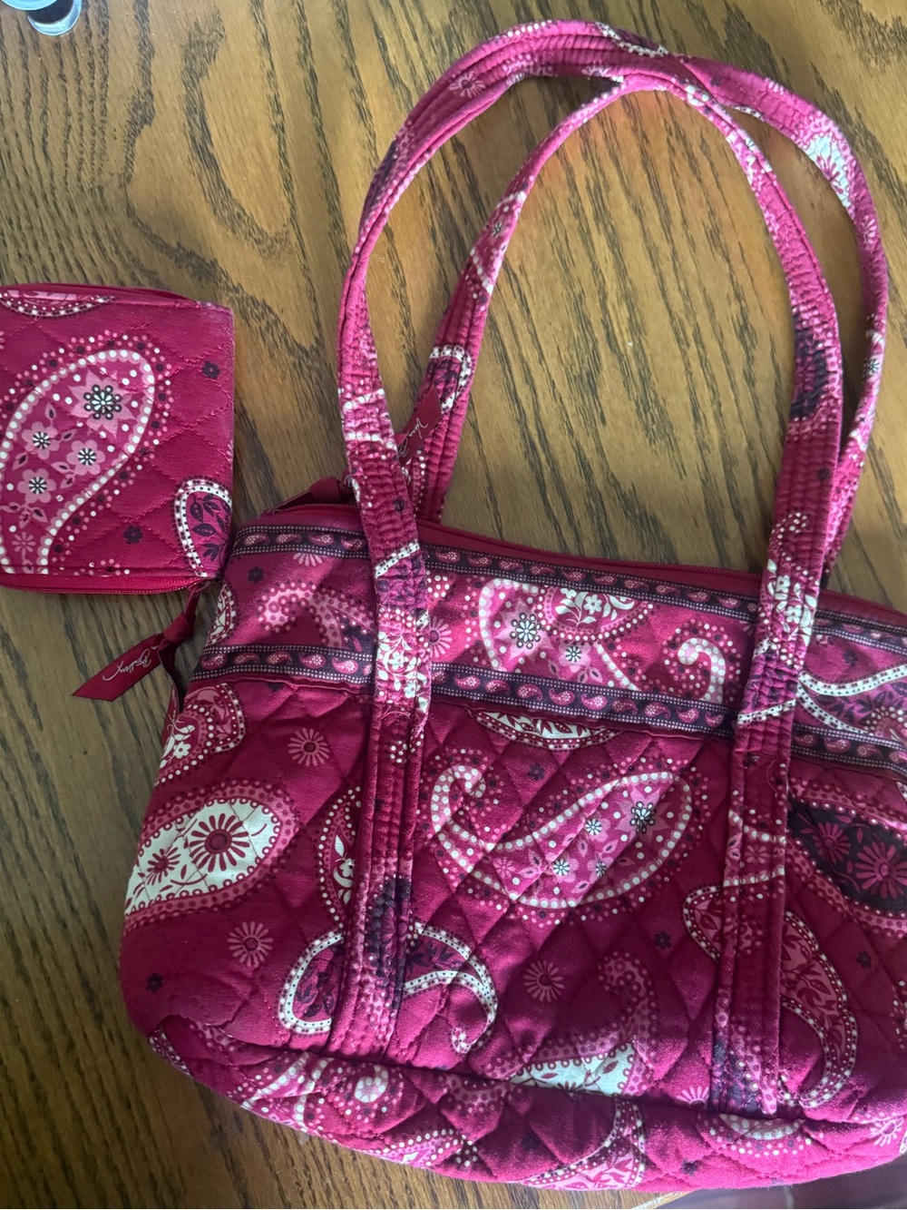 Retired "Red Mesa" Vintage Vera Bradley handbag and matching wallet